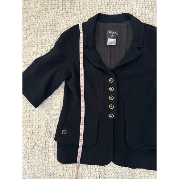 Chanel Black Tweed Jacket Blazer Tulip Skirt Suit FR 46 44 US 10 12 14 07P - Picture 9 of 16